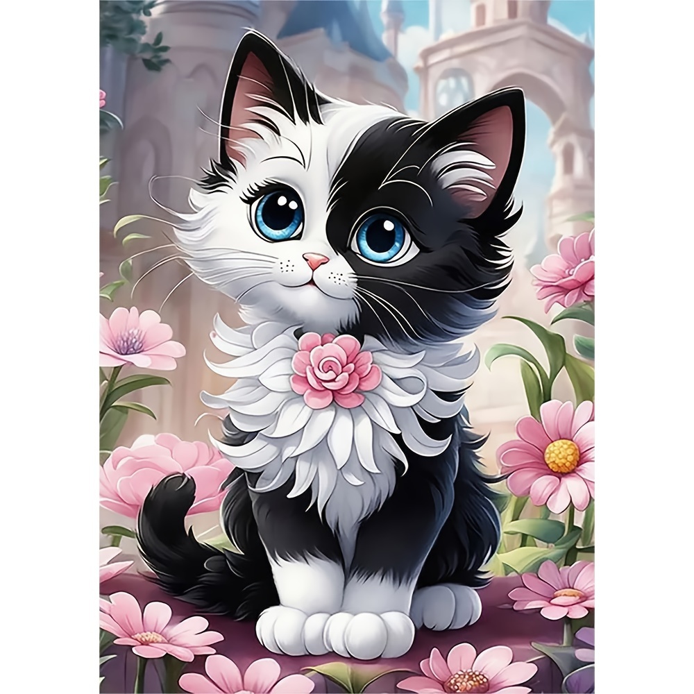 

1pc Large Size 30x40cm/ 11.8x15.7 Inches Frameless Diy 5d Diamond Painting Graceful Cat, Full Rhinestone Painting, Diamond Art Embroidery Kits, Handmade Home Room Office Wall Decor