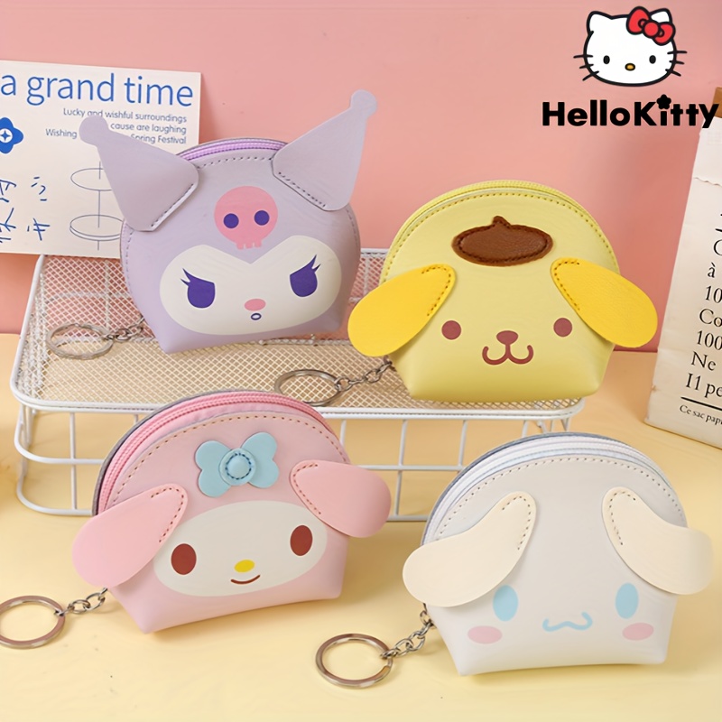 Cute Sanrio Cinnnamoroll Hello Kitty Coin Purses Mymelody Kuromi Pudding Wallet  Keychain Bags Card Holder Clutch Pouch Girl Gift - AliExpress