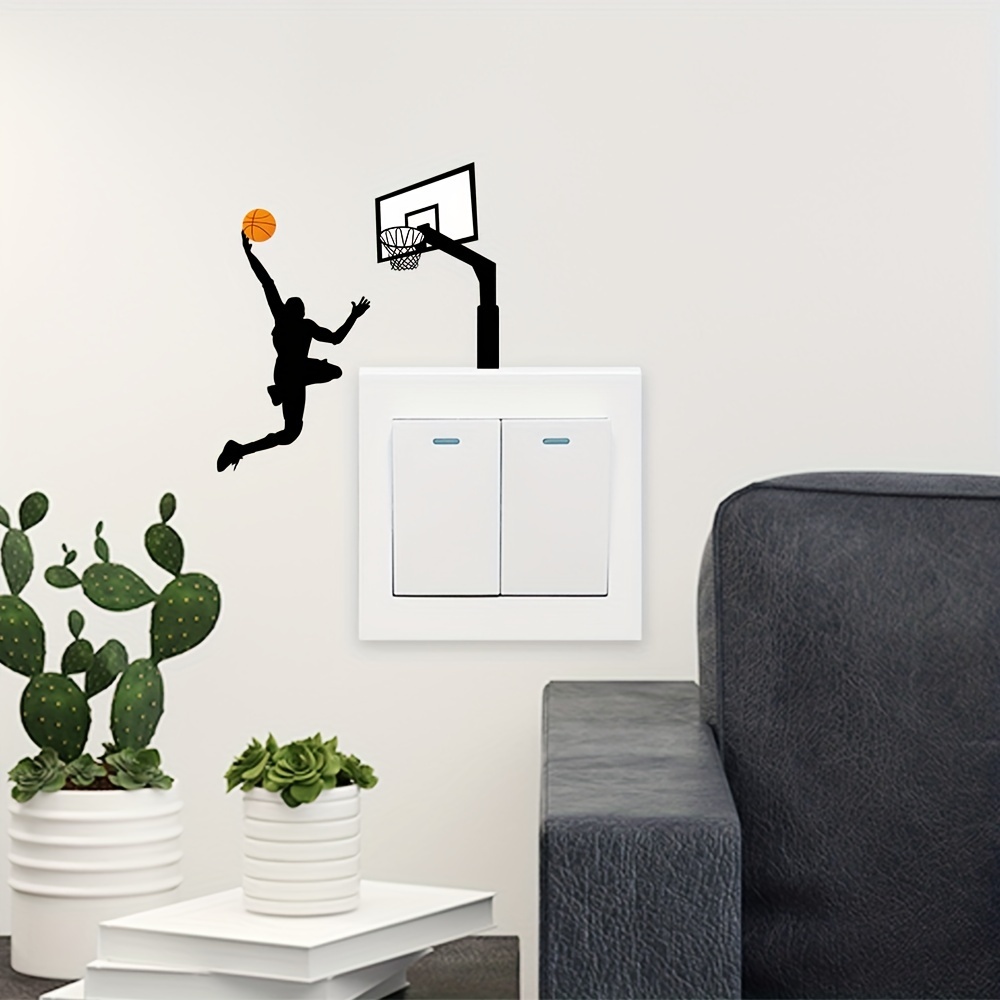 Basketball Wall Decal 3D Self Adhesive Removable Break Through The Wall  Vinyl Wall Stickers Ball is Life Wall Decal Dunk Silhouette Stickers