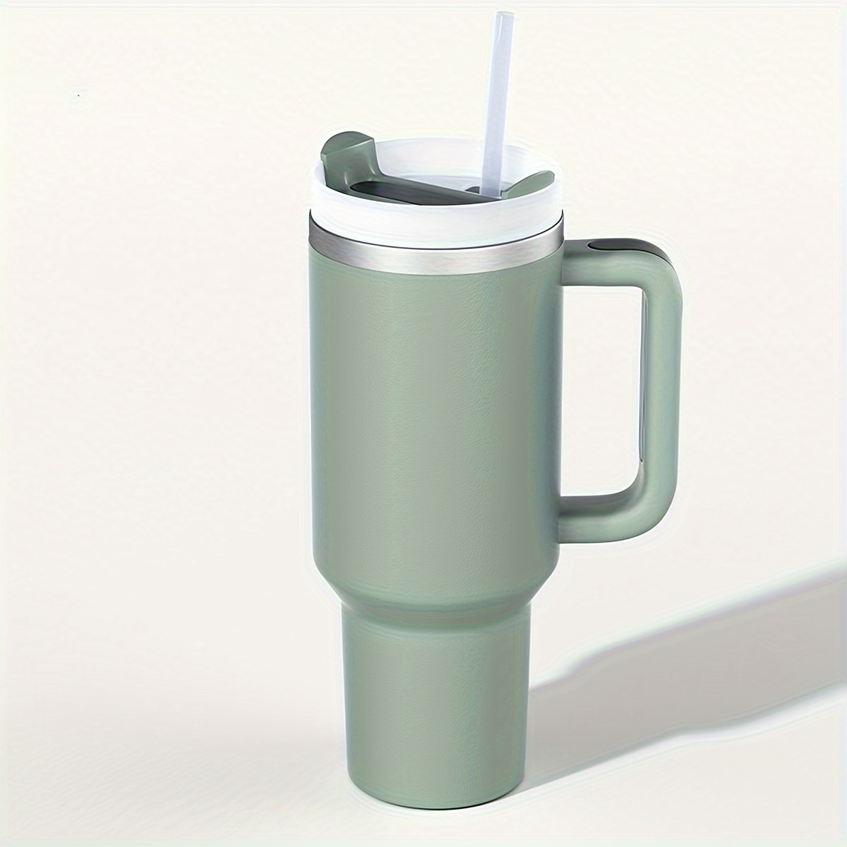 1pc Simple Modern 40 Oz/1200ml Tumbler With Handle And Straw Lid