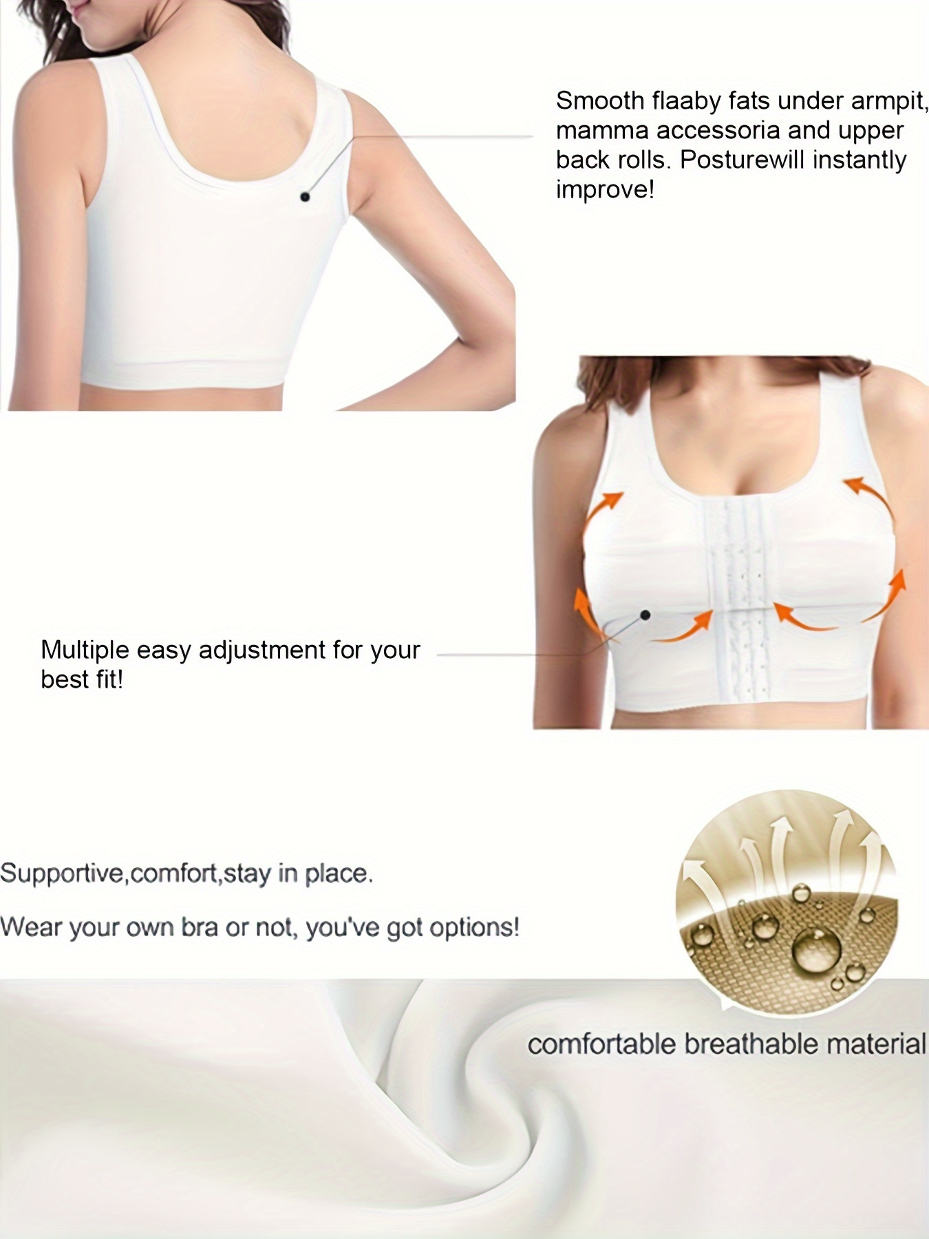 Post Surgery Bra For Women Surgical Bra Front Closure Sports - Temu