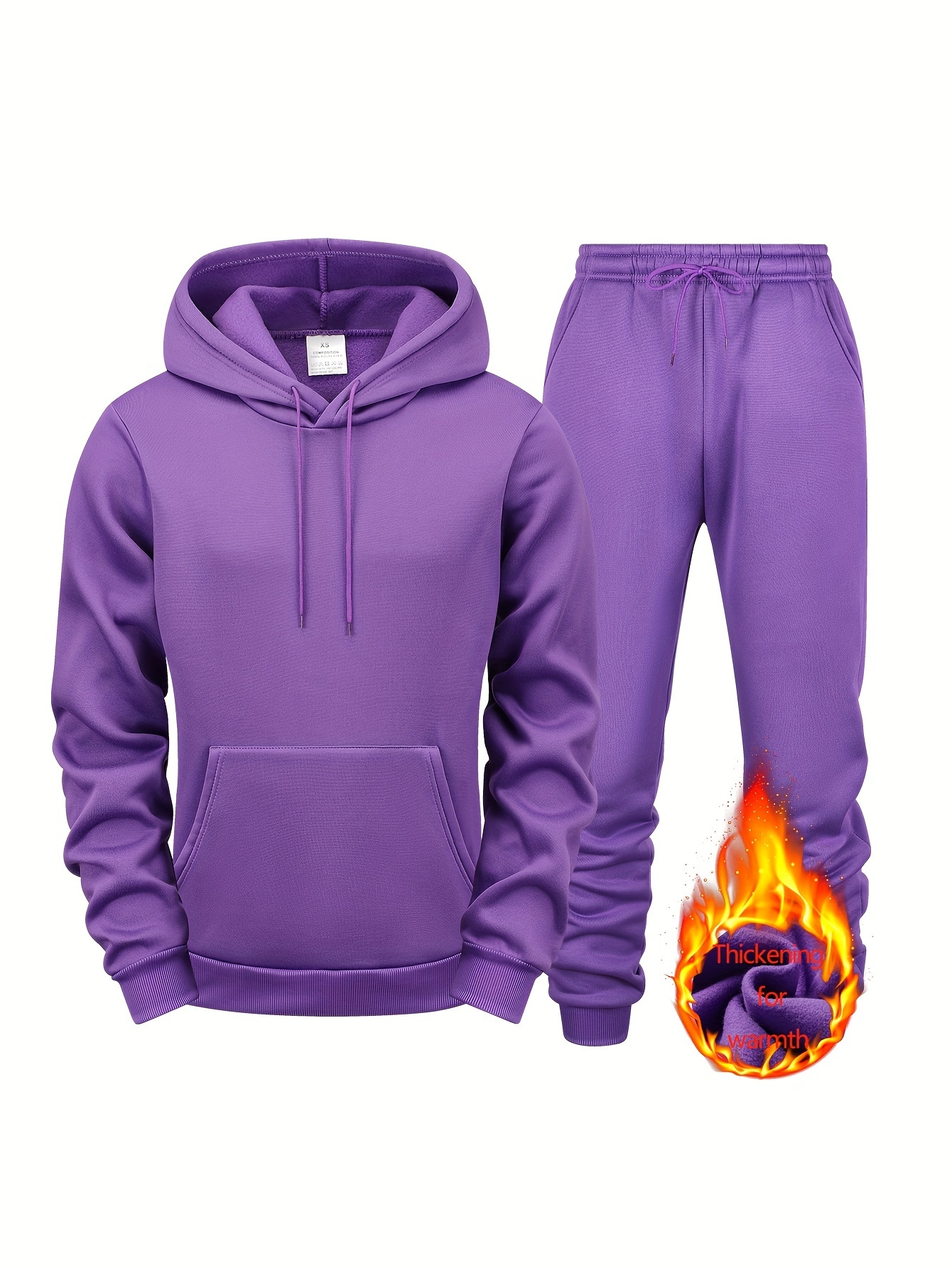 UnIsex Tracksuit 2 Piece Set Fasion casual Solid Color Hoodies with Pokets  Elastic Waist Sweatpants loose Sports Suit : : Clothing, Shoes 