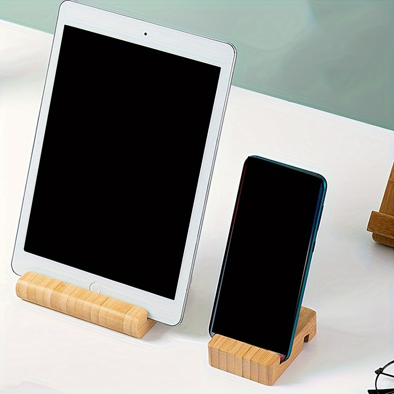 Soporte para tableta de bambú Soporte ajustable plegable de madera para  iPad con orificio cargable para escritorio iPad Soporte de cocina