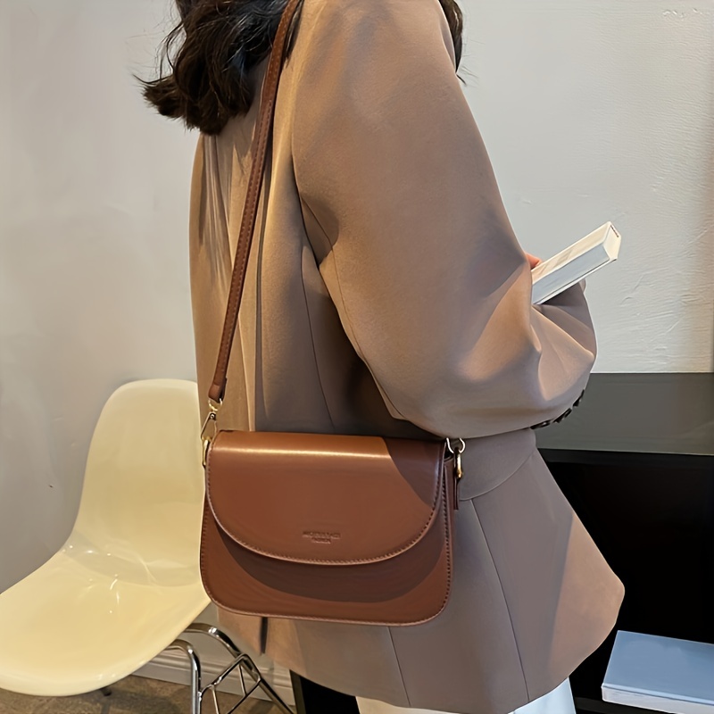 Mini Retro Crossbody Bag Simple Fashion Pu Leather Shoulder - Temu