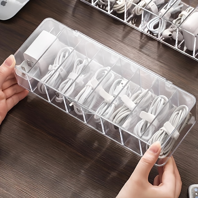 Clear Power Cord Organizer 8 Compartments Cable Management - Temu
