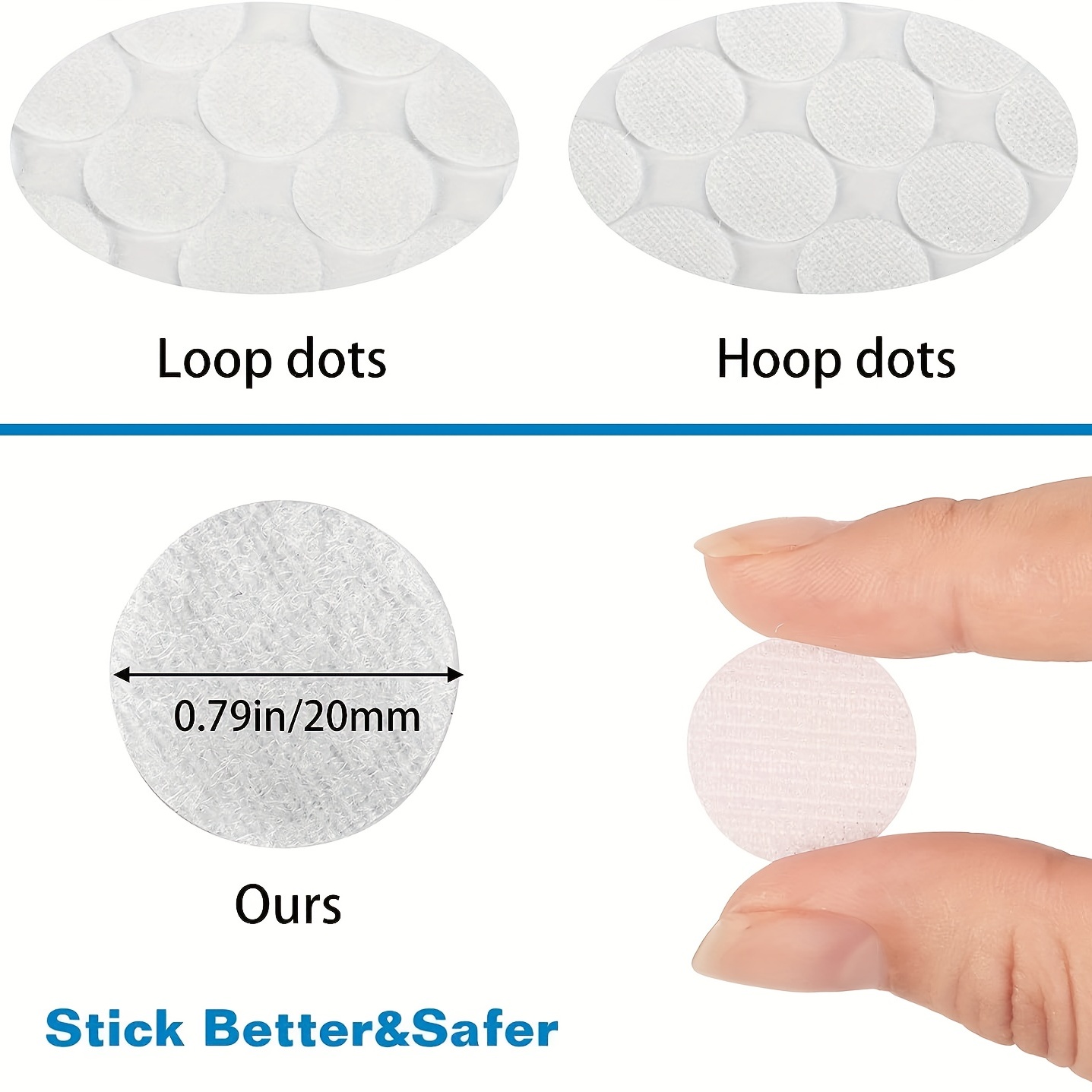 Self Adhesive Dots Diameter White Hook & Loop Dots Sticky Back Coins For  School Classroom Office Home - Temu