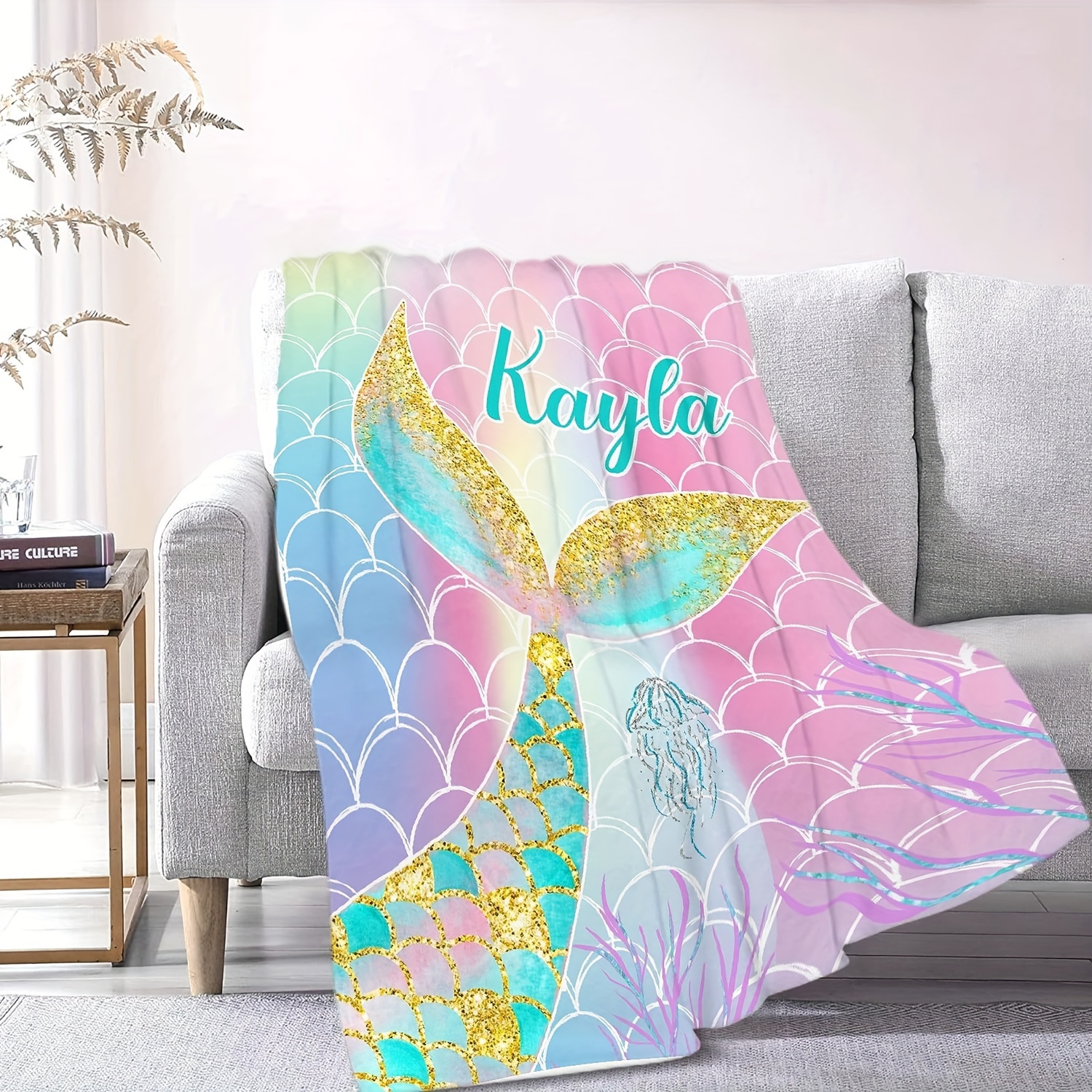 Mermaid throw blanket hot sale