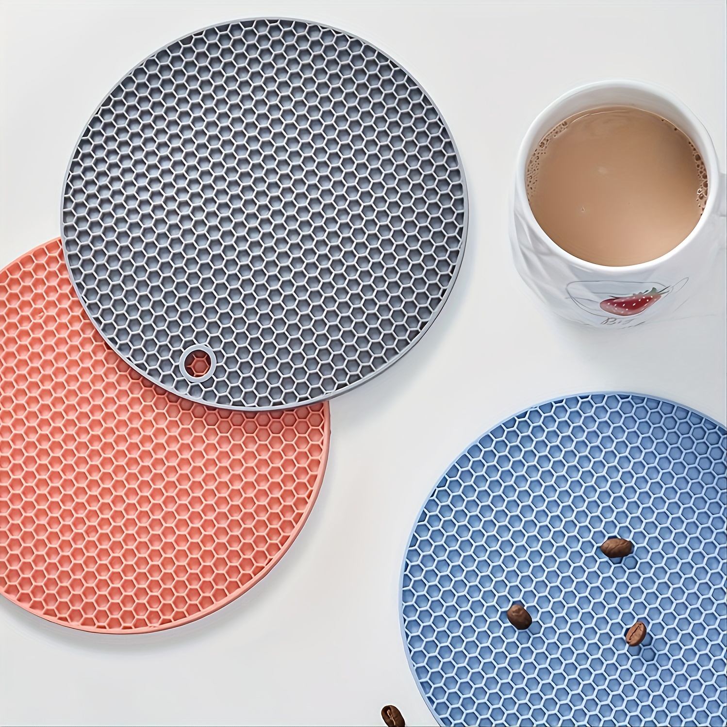Dropship 1pc Silicone Mat Heat Resistant Cup Mat Coasters Round Non-slip  Table Placemat Tools to Sell Online at a Lower Price