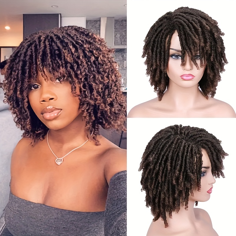 Short Dreadlock Curly Synthetic Wigs Women Synthetic Hair - Temu