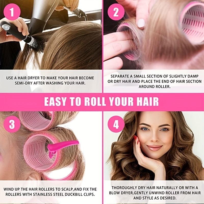 Hair Rollers Hair Clips Self Grip Root Fluffy Hair Rollers - Temu Canada