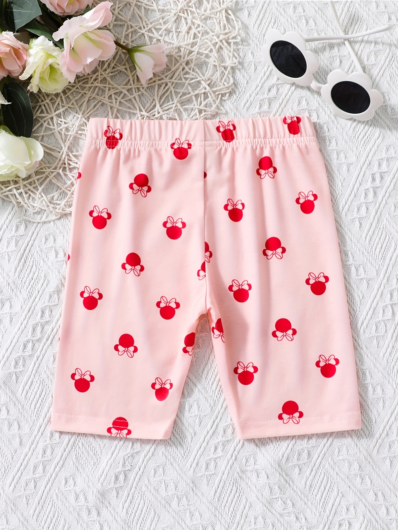 Kid Girl's Bow Graphic Cropped Leggings