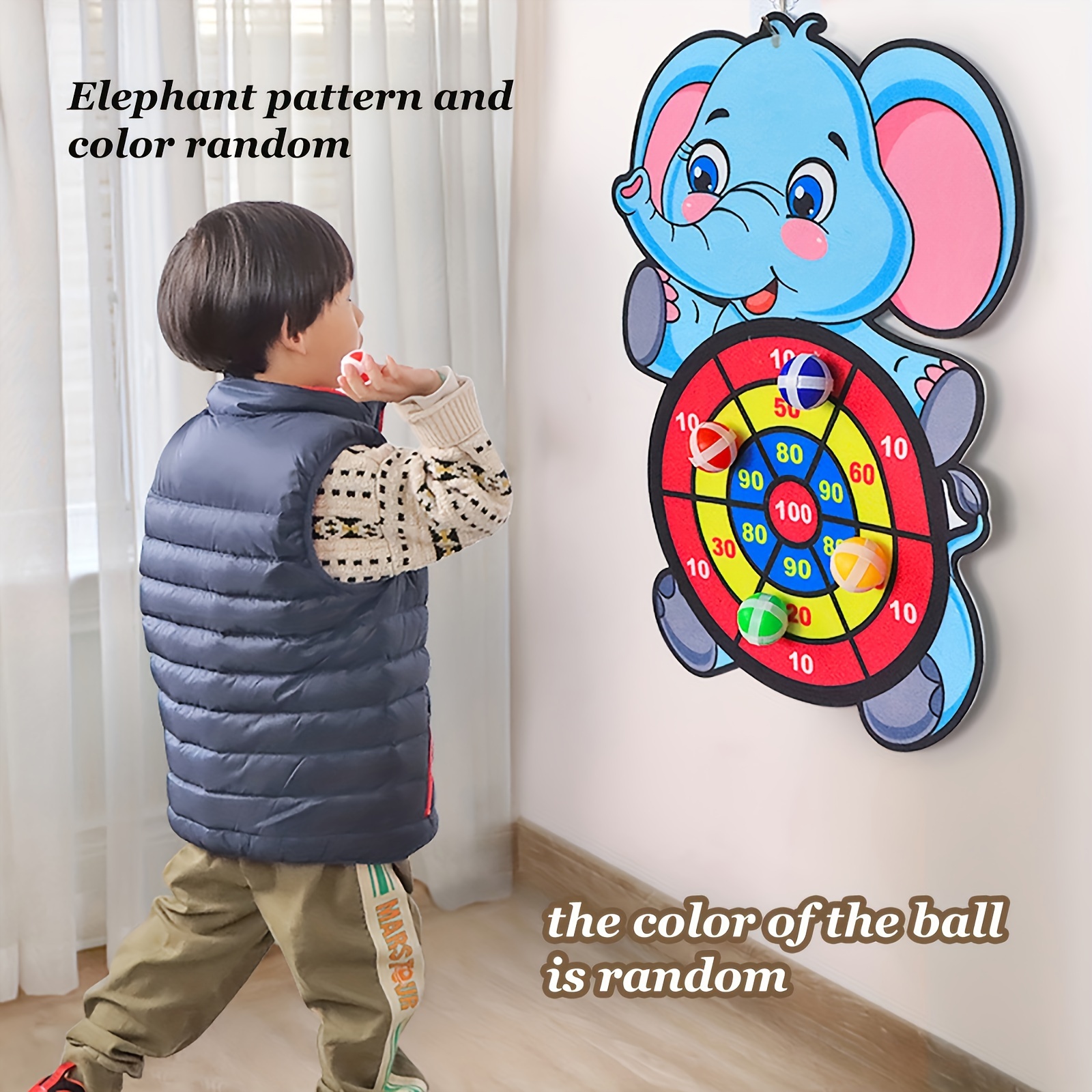 Jouets De Balle Collante En Forme D'éléphant Pour Enfants, Avec Un Motif De  Dessin Animé Sur Une Cible De Fléchettes. Jeu Classique De Fléchettes Sûr  Pour L'intérieur Et L'extérieur, Favorisant L'interaction Parent-enfant 