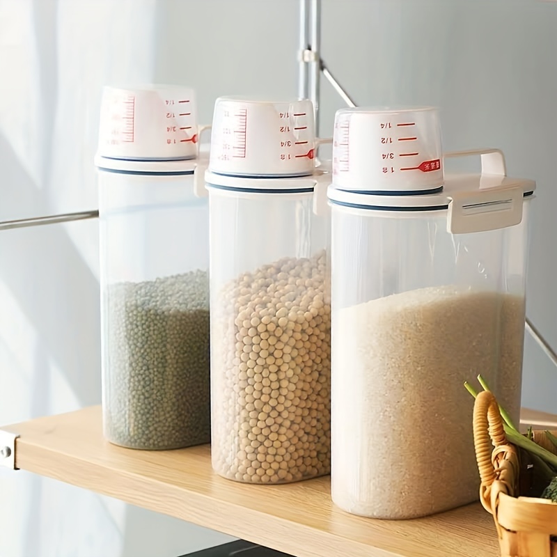 Rice Storage Container,Food Storage Containers with Lids Airtight | Square  Rice Bucket Cereal Can, Pantry Storage Container with Lid for Rice, Grain