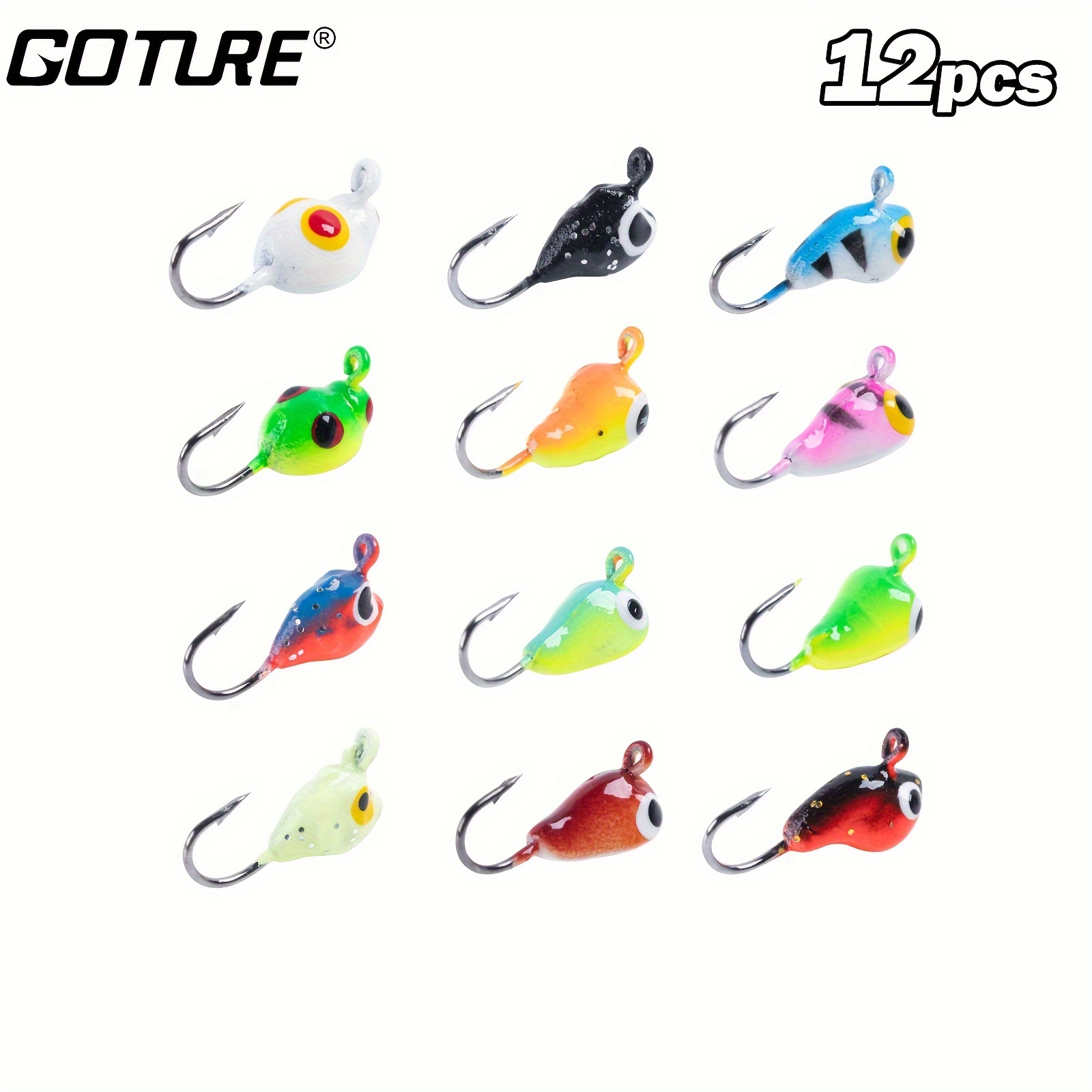 * 12pcs Ice Fishing Jigs Kit, Fast Sinking Ice Fishing Bait Hook For Bass  Pike Trout Walleye Crappie Panfish, Winter Ice Fishing Lures