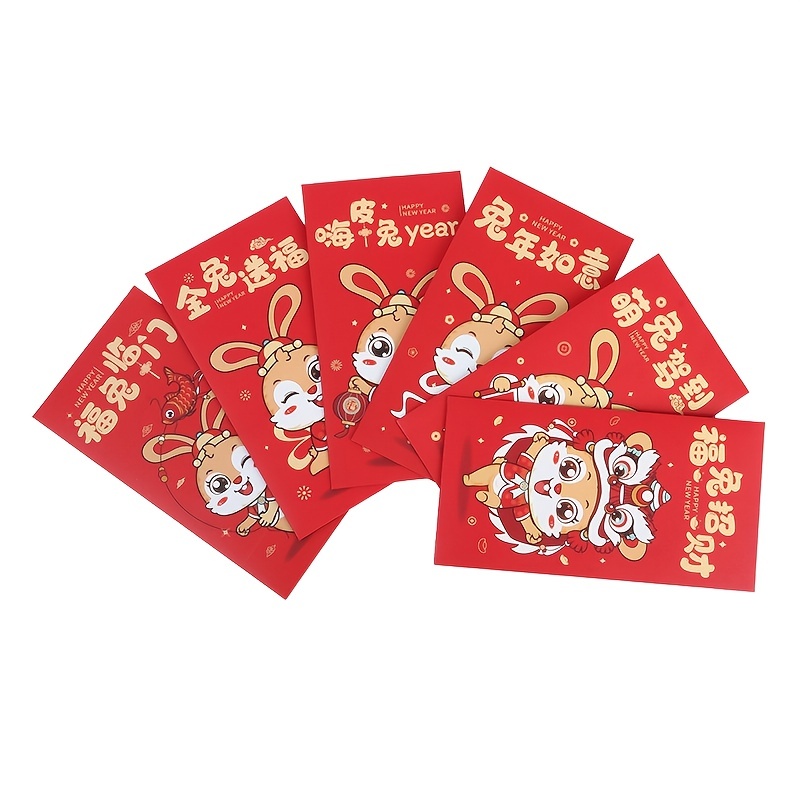 Chinese New Year Red Envelopes 36 Pcs Year of The Lunar Rabbit Red Envelope Cute Chinese Hong Bao 2023 Lucky Money Envelopes Red Pocket Gift for