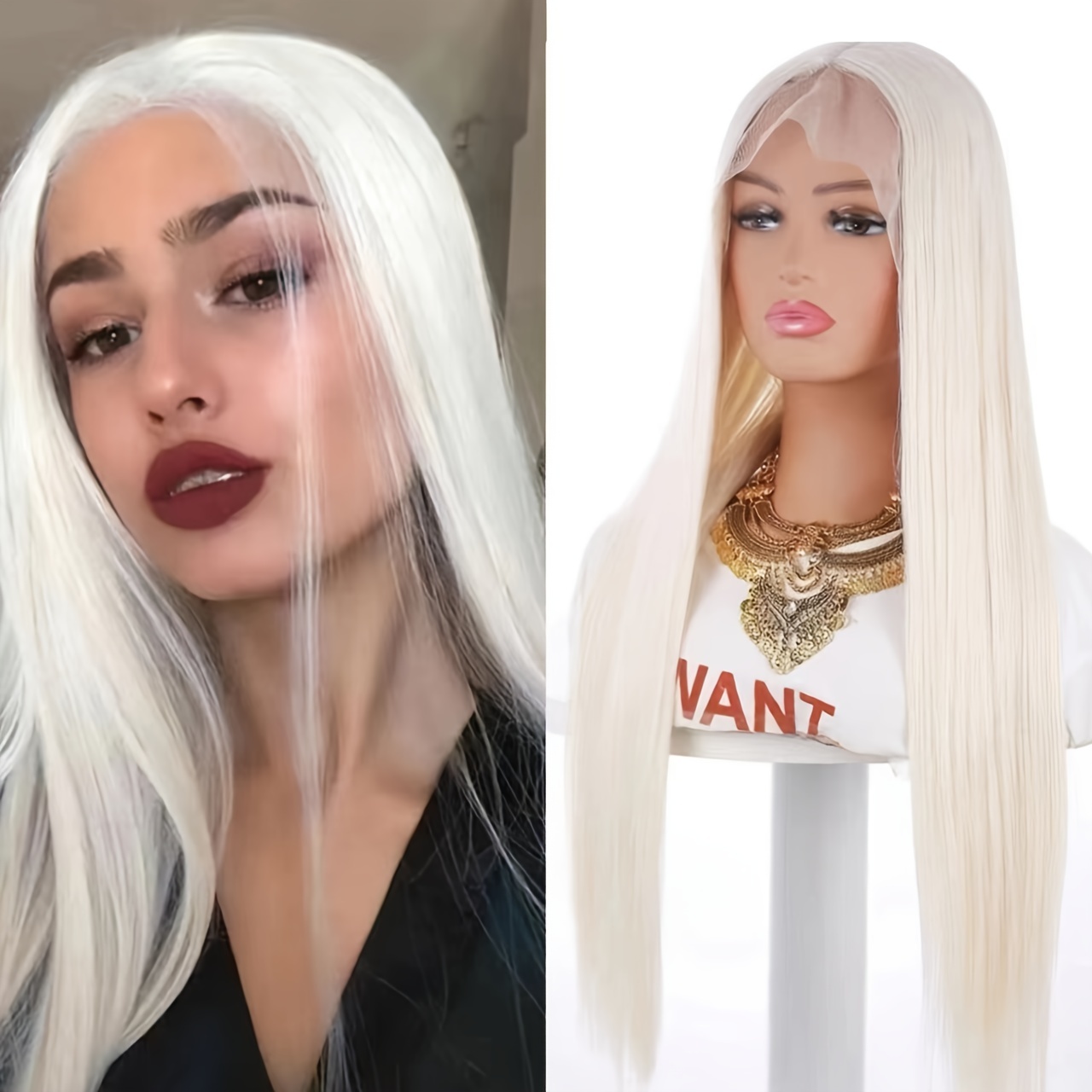 Long Straight Hair Wig T Part Lace Front Women's Long - Temu