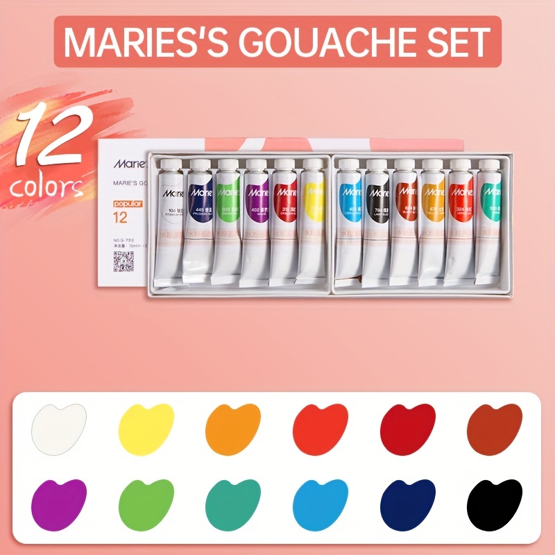 Marie's Gouache Paint Set 12/18/24/36 Colors X 0.4fl - Temu