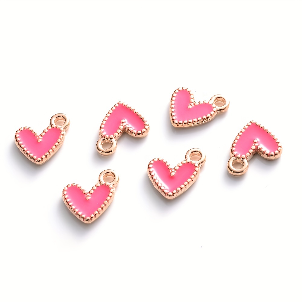 Multicolor Heart Metal Pendant Mini Alloy Enamel Heart - Temu