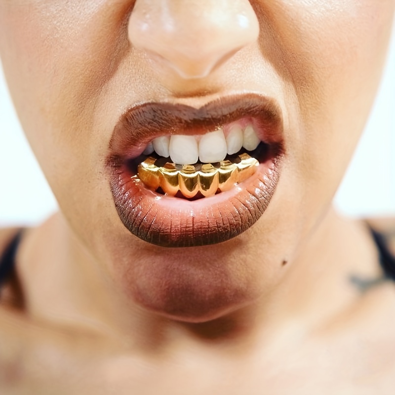 3pcs Golden Silvery Rose Golden Teeth Grillz Set