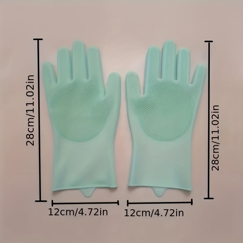 1 par de guantes reutilizables de silicona para lavar platos para cocina
