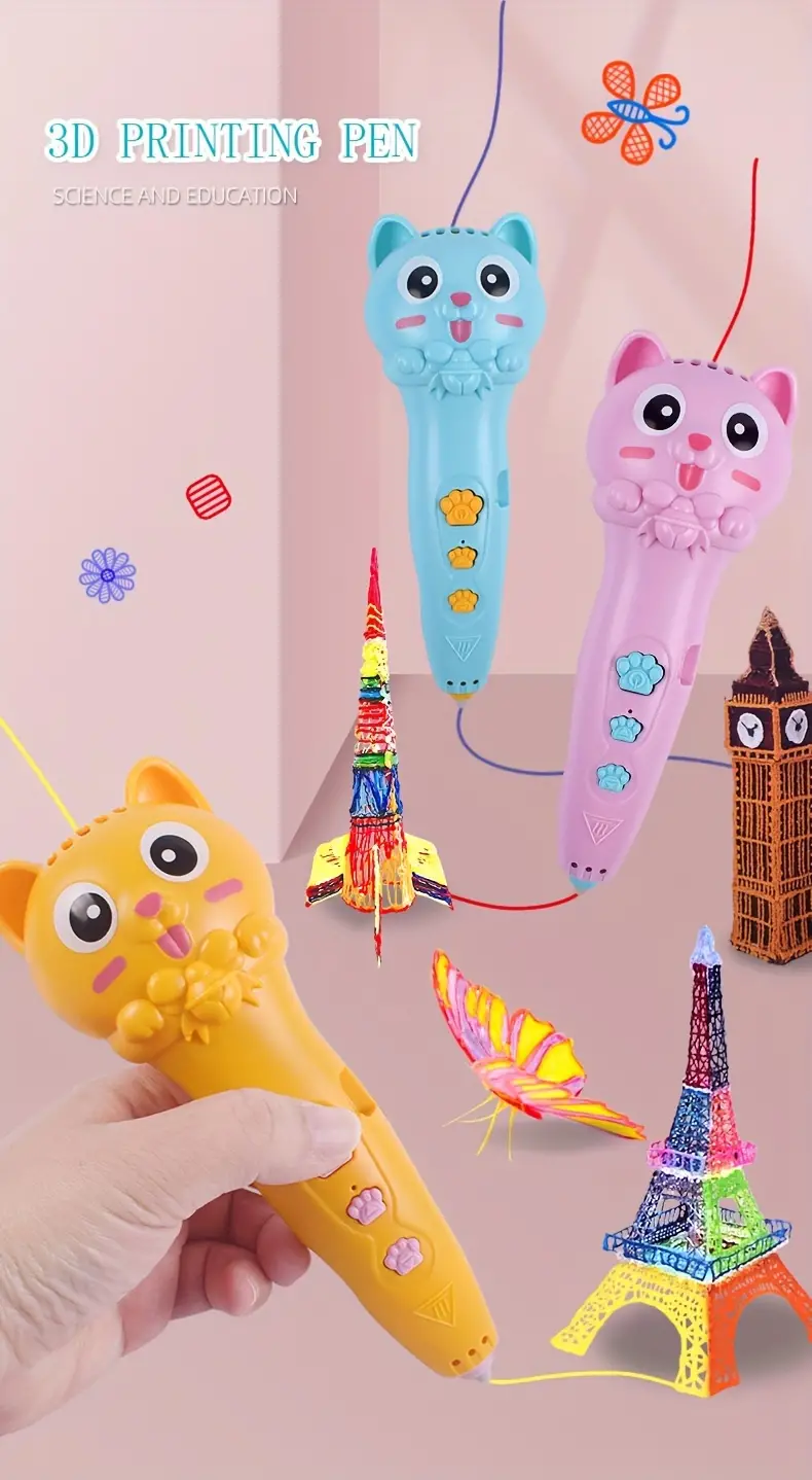 low temperature 3d printing pen usb charging wireless graffiti student handmade girl childrens toys pcl low temperature environmental protection consumables details 2