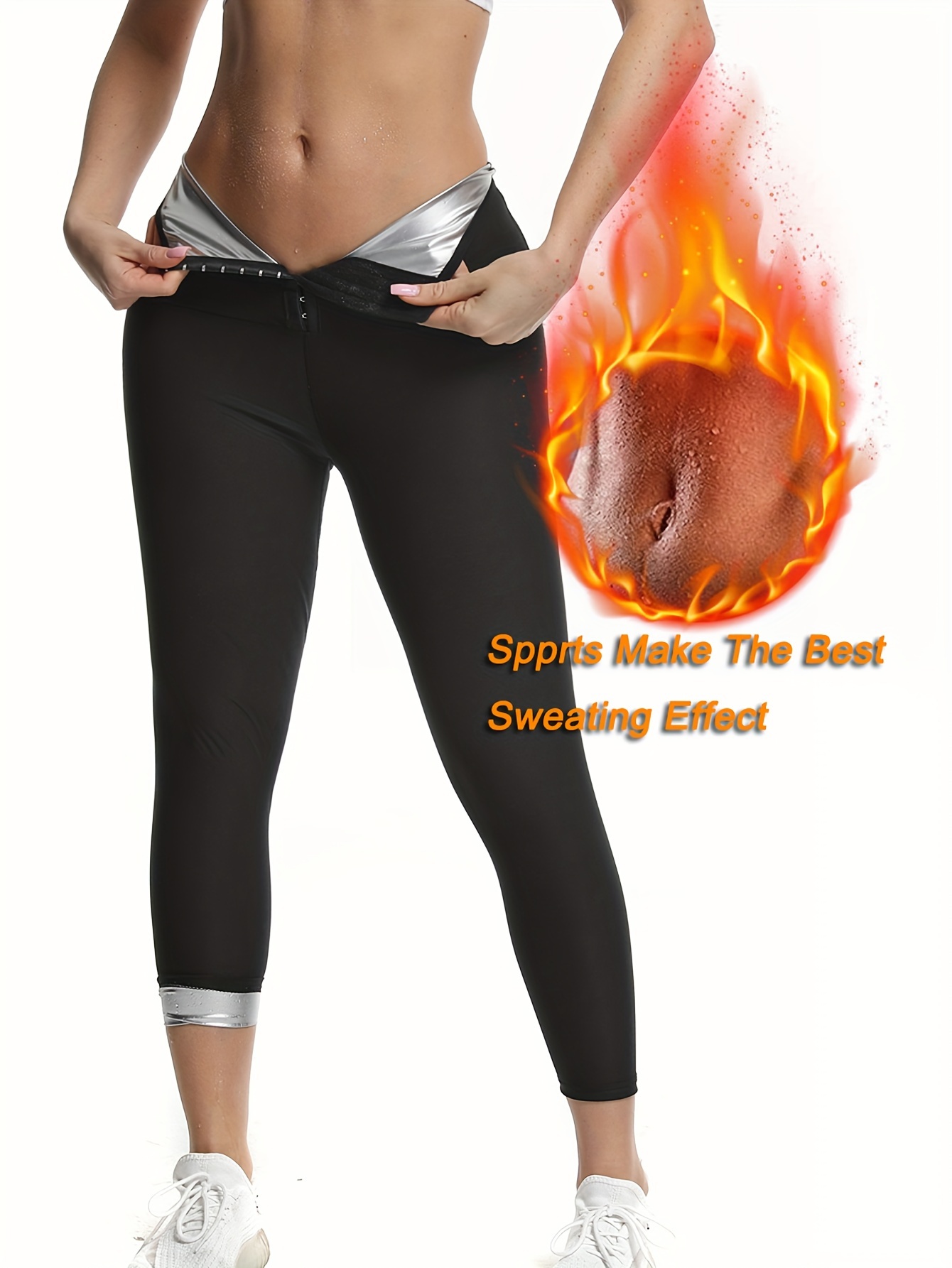 Sauna Sweat Shapewear High Waisted Leggings Pants Thigh Workout Suit Waist  Trainer Body Shaper Sweatsuit Exercise Fitness Gym Yoga Women