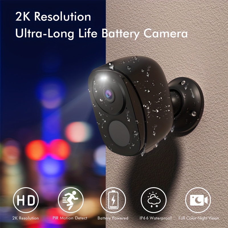 Wireless Cameras for Home/Outdoor Security, Battery Powered 1080P HD WiFi  Security Outdoor with Spotlight, AI Motion Detection, Siren, Color Night