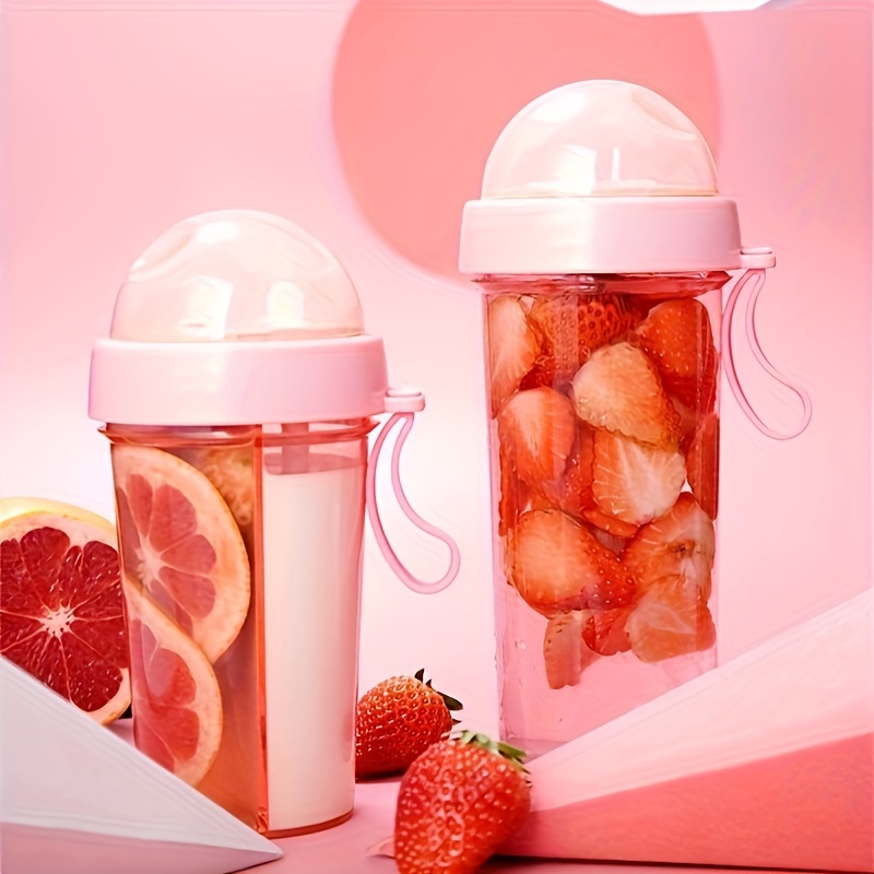 600ml 2 Drinks In 1 Cup Creative Water Cup Double-Drinking Water