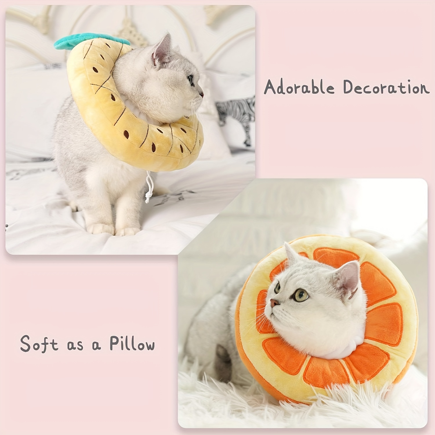 Cute Fruit Shaped Soft Adjustable Cat Recovery Collar Cat - Temu