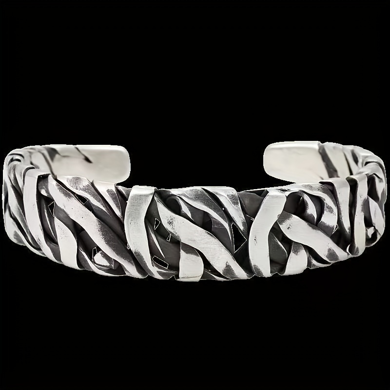 Men's Retro Bracelet with Irregular Geometric Stripe