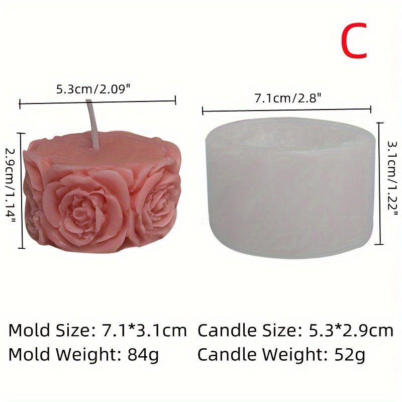 3D Gypsum Austin Rose Soap Mold Flower Mould Rose Candle Mold Silicone Mold