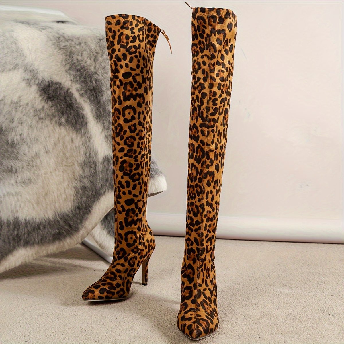 Over the knee leopard best sale print boots