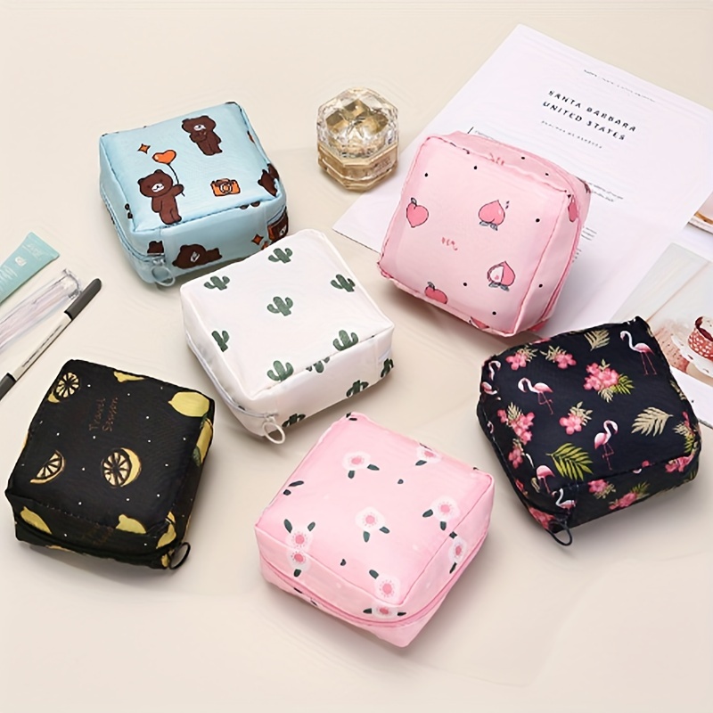 Bird in Bag – Waterproof Sanitary Napkin Storage Bag with Cute Animal  Cartoon Print – Capacity to Organize Tampons and Pads for Travel and
