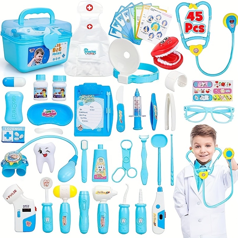 20 pcs/set Kids Pretend Doctor Game Toy Wooden Cosplay Simulation Dentist  Accessories Tools Children Play Doctors Toys Gifts