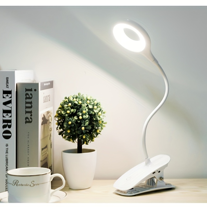 1pc Lampe De Bureau À Double Tête LED Clip Type, Lampe De Bureau