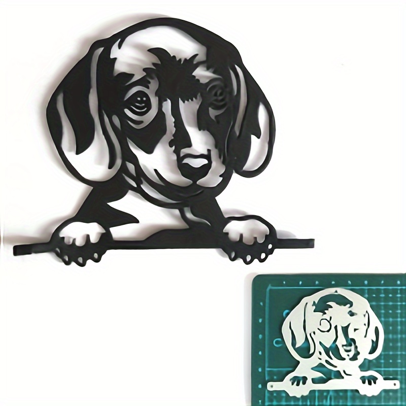 

Mini Dog Head Handmade Card Making Mold For Diy Clipboards, Golden Embossing Mold, Carbon Steel Cutting Template.