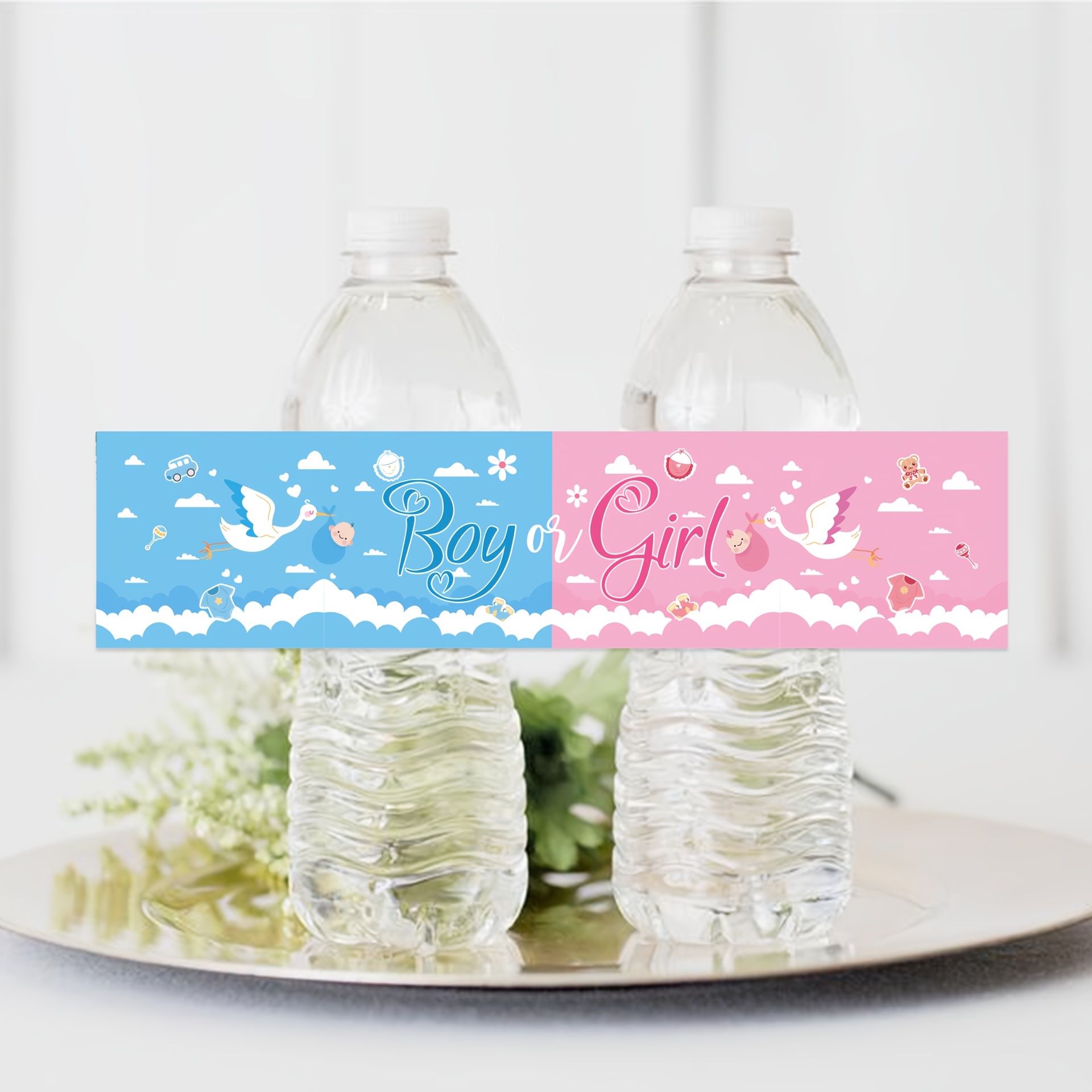 Water Bottle Labels Gender Reveal Waterproof Water Bottle - Temu