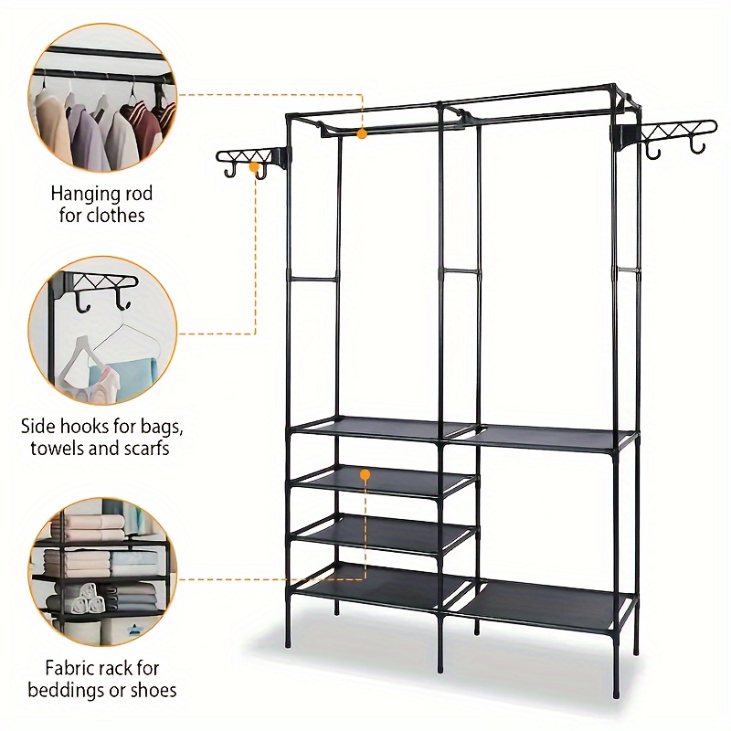Maximize Your Closet Space With This Double Row Clothes Rack - Temu
