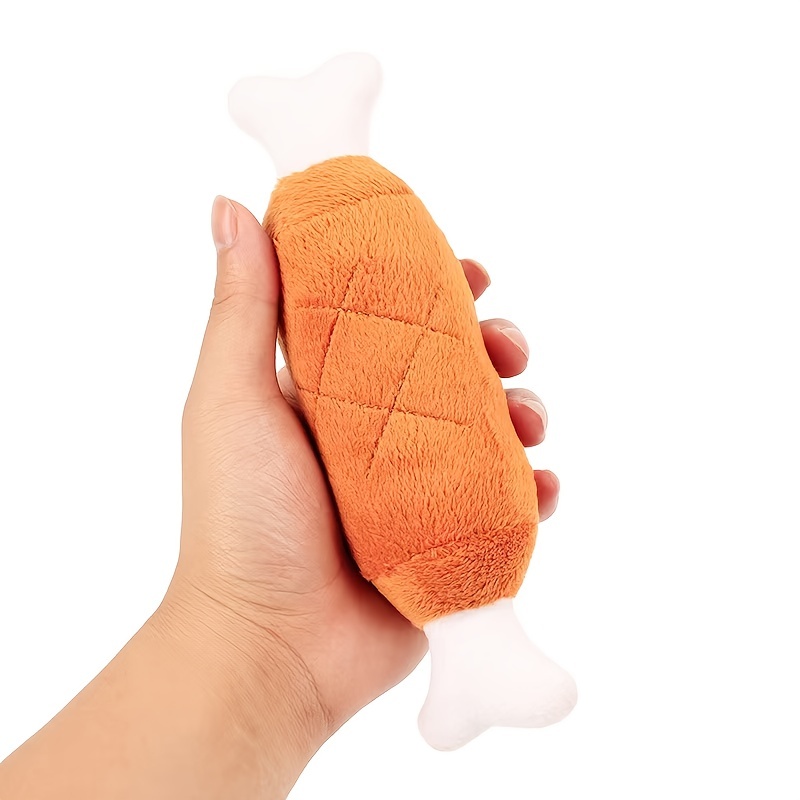 Dog Bone/carrot Plush Toys Puppy Pet Play Squeaky Drumstick - Temu