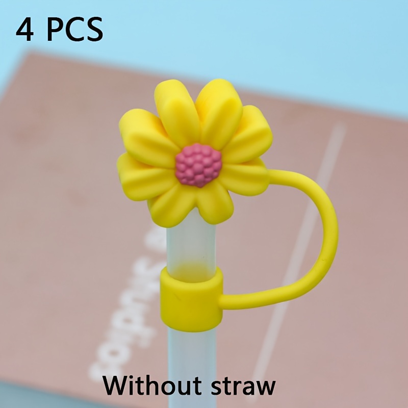 Bouchon De Paille Réutilisable En Silicone, Couvercle De Paille  Anti-poussière En Forme De Fleur Mignonne, Accessoires De Tasse 1 Pièce -  Temu France