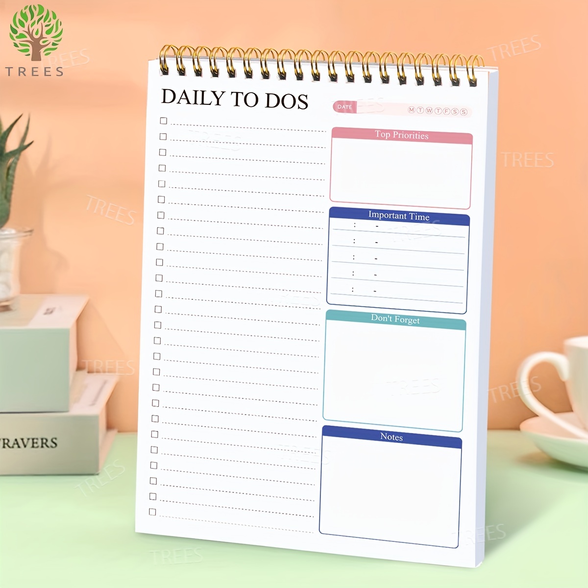 

52sheets/pc To Do List Notepad Undated Daily Planner Tear Off Day Plan Notebook Agenda Simple Organizing To Do Notepad, 8.5*5.5inches