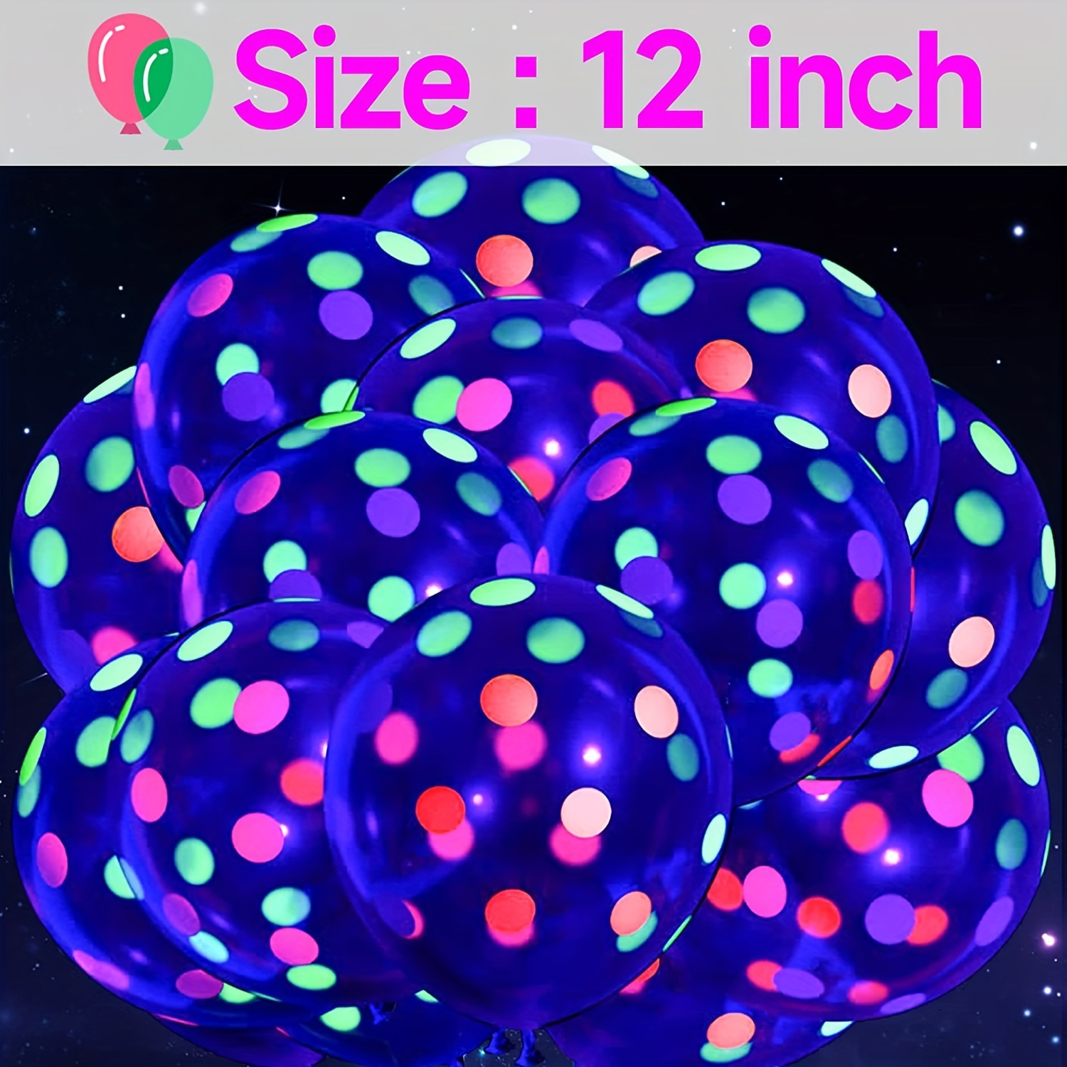 90pcs Neon Balloons 12in Uv Neon Glow Balloons - Temu