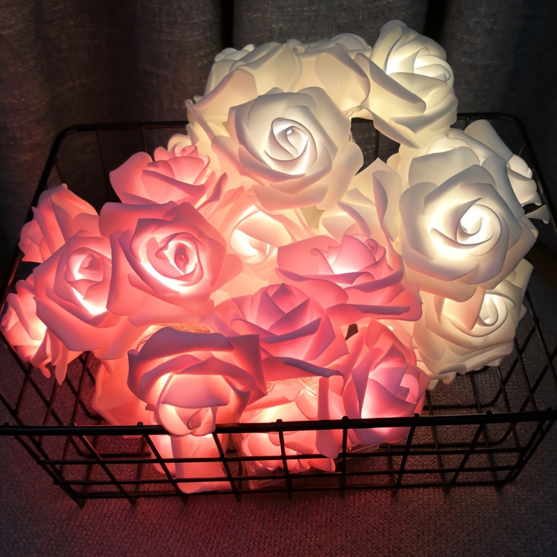 Guirlande Lumineuse Fleur Rose 20 LED Guirlande Lumineuse