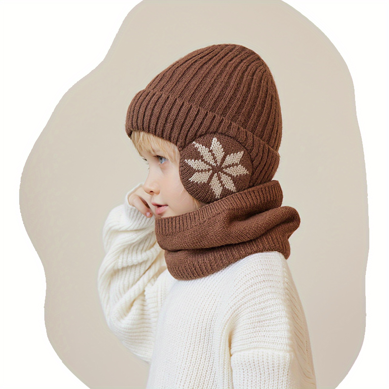 1 Pièce Ensemble De Bonnet En Polaire Et Tricot Épais Avec Cache-cou Pour  Enfants Pour Garçons Et Filles À Porter En Automne Et En Hiver, Ensemble De  Chapeau Et D'écharpe Parent-enfant