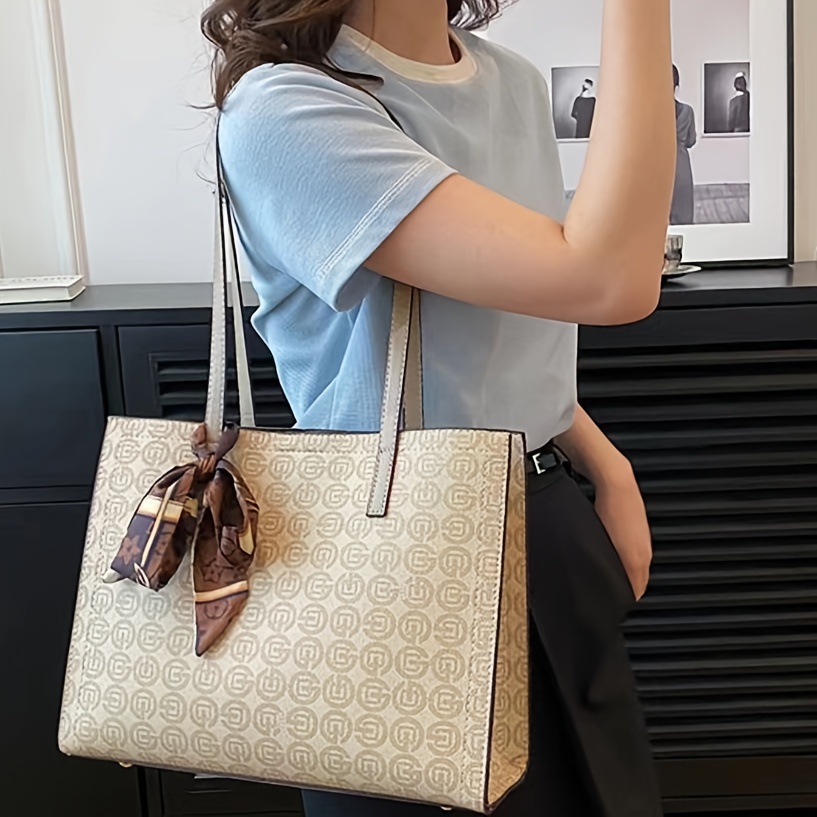 fashion geometric print tote bag trendy shoulder bag women s Temu