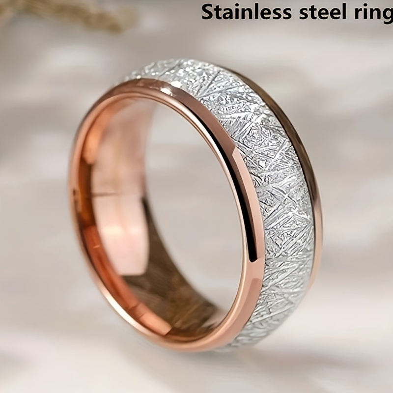 Men's Stainless Steel Rhinestone Heart Ring