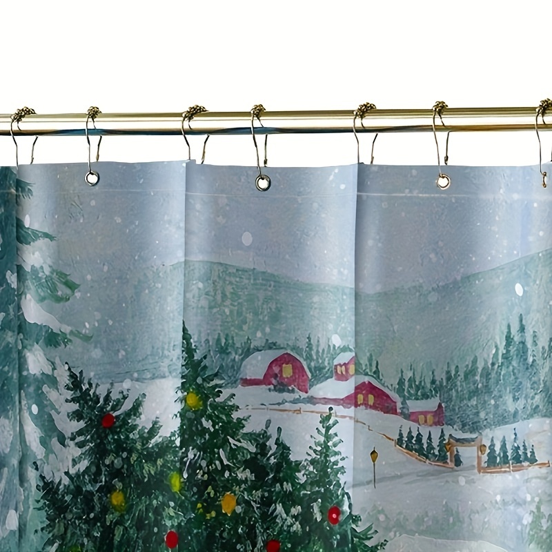 Cortina de ducha de Navidad para baño, cortina de ducha de los