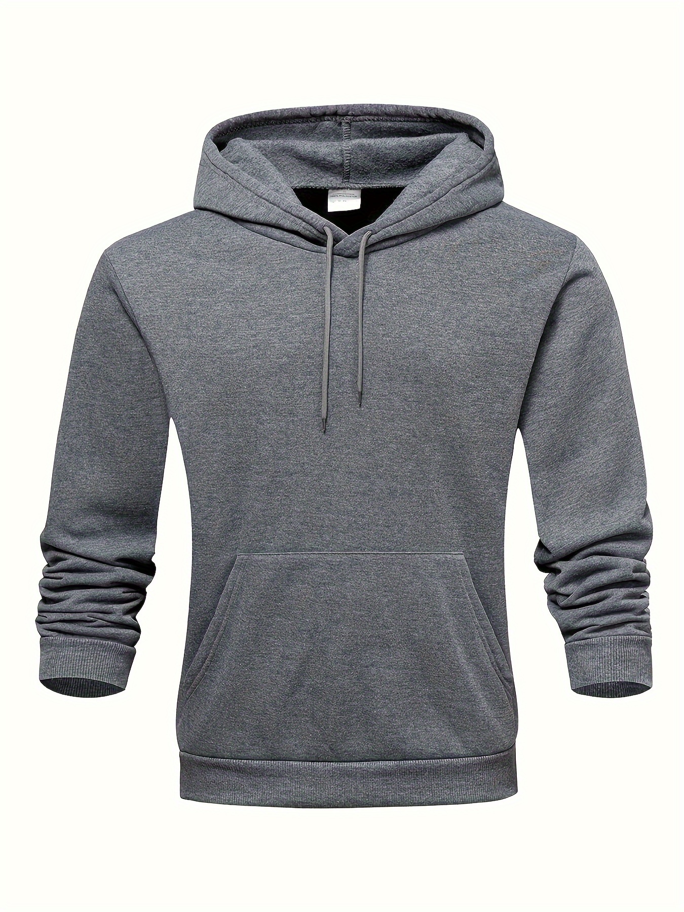 Hooded Solid Non-Stretch Sweatshirt, Men's Lightweight Long Sleeve Slim Fit Sweatshirt Kangaroo Pocket Zip Up Hoodies,Zip Up Hoodie Men,Temu