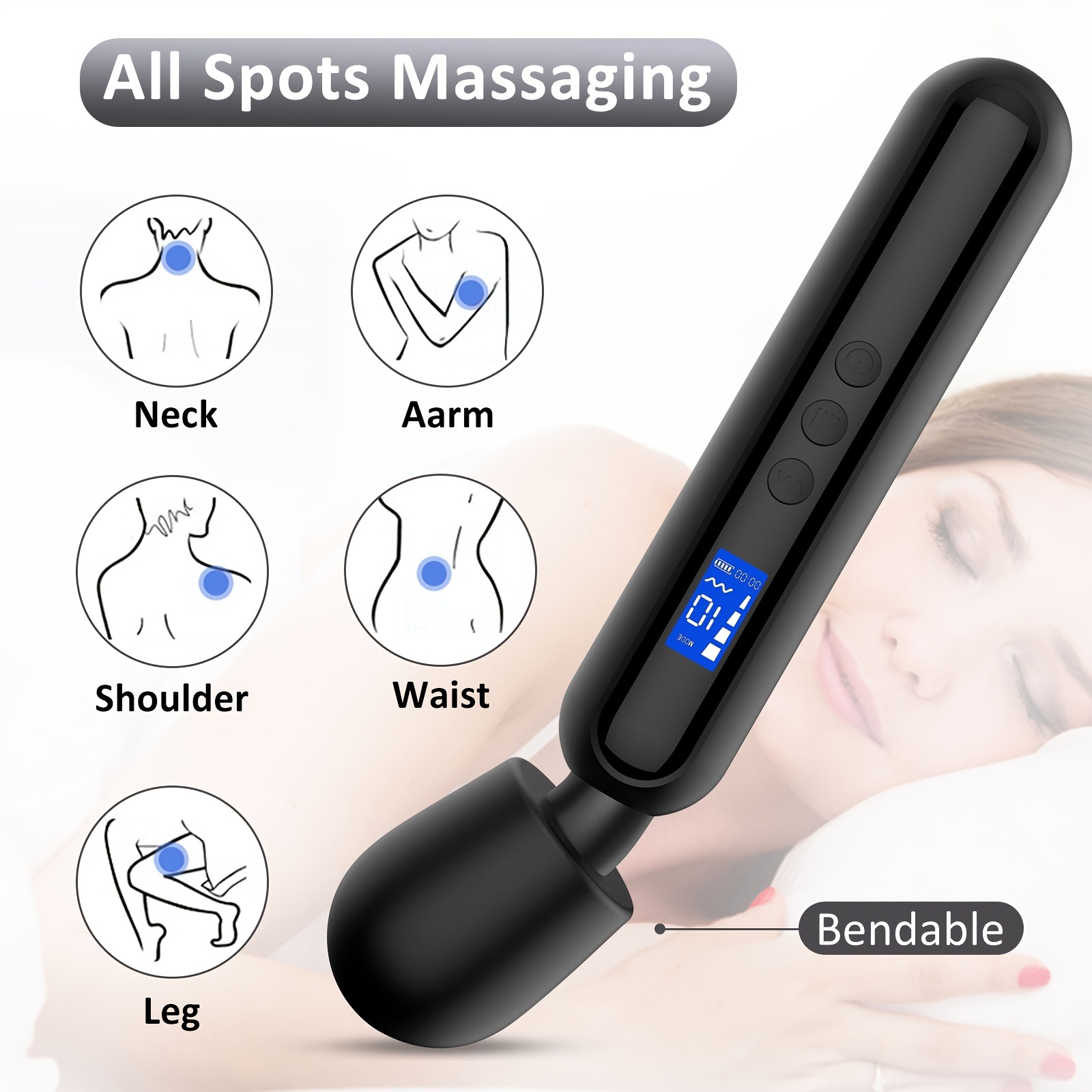 1pc Clitoris Stimulator Sex Toys For G Spot Magic Mini Vibrator Wand Personal Vibrating Massager With Lcd Display 10 Modes 4 Speeds Vibrator For Woman Female Pleasure - Health and Household pic photo
