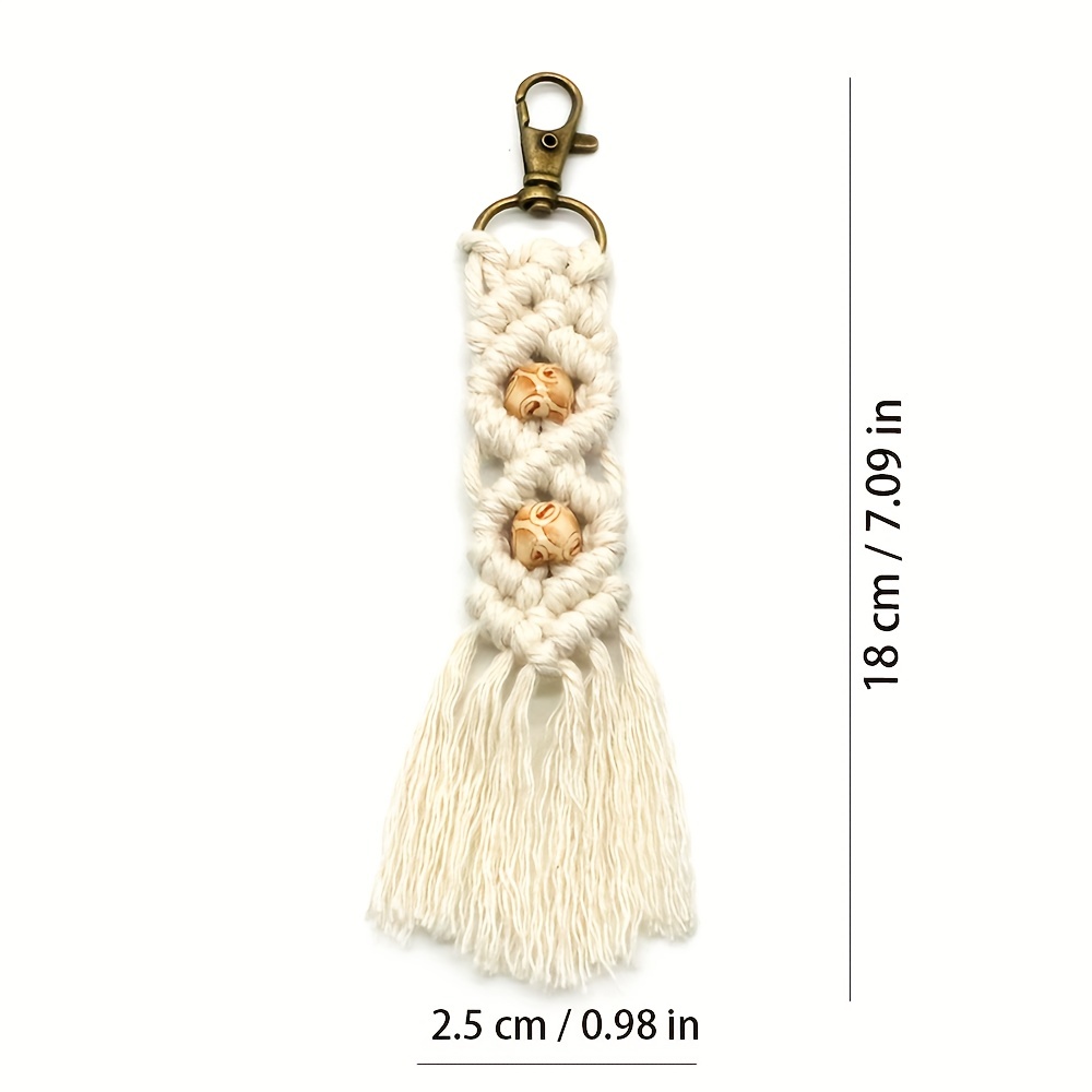 QTMY Pom Pom Shell Beads Tassel Bag Charm Pendant Boho Keyring